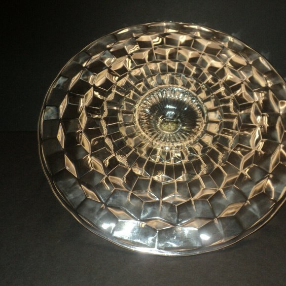 Vintage Indiana Whitehall Colony Cubist Center Handled 13" Clear Sandwich Tray - Picture 4 of 4